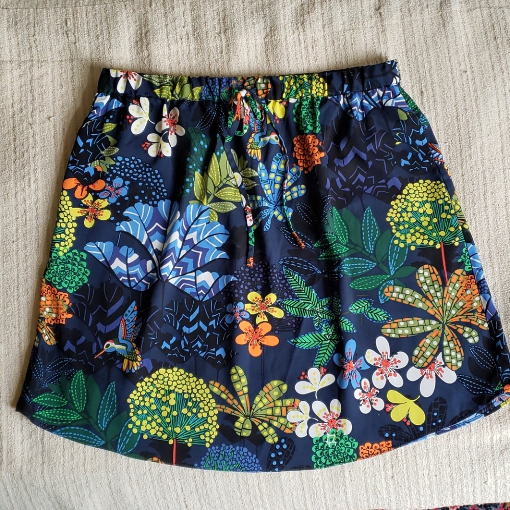 Loft Petites Tropical Print Skirt